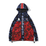 Shark Print Jacket Spring Camouflage Letters Embroidered Men'S Plus Size Windcheater Zipper Jacket