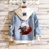 Comic Denim Jacket Men's and Women's Denim Hoodie Coat