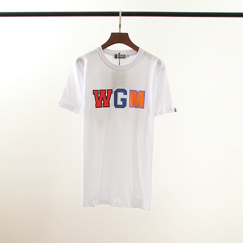 Wgm Shirt Printed round Neck Short Sleeve T-shirt