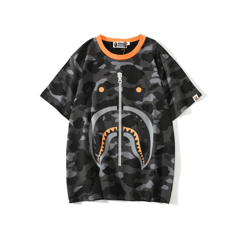 WGM Shirt Camouflage Stitching T-shirt Short Sleeve