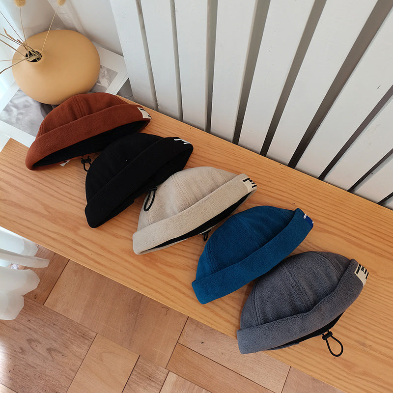 Beanies Japanese Autumn and Winter Fashion Street Couple Student Brimless Hip Hop Skullcap Male