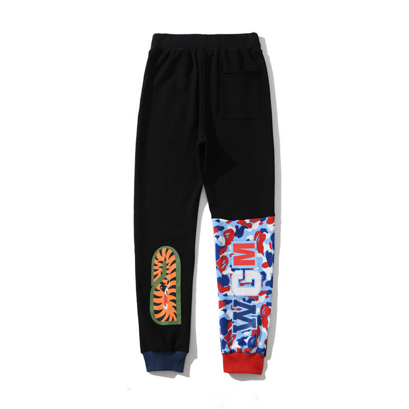 Shark Print Pant Spring And Autumn Men'S Color Matching Shark Trousers