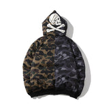 WGM Dressing Skull Camouflage Zipper Hooded Men's Cotton-Padded Coat