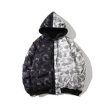 WGM Dressing Skull Camouflage Zipper Hooded Men's Cotton-Padded Coat