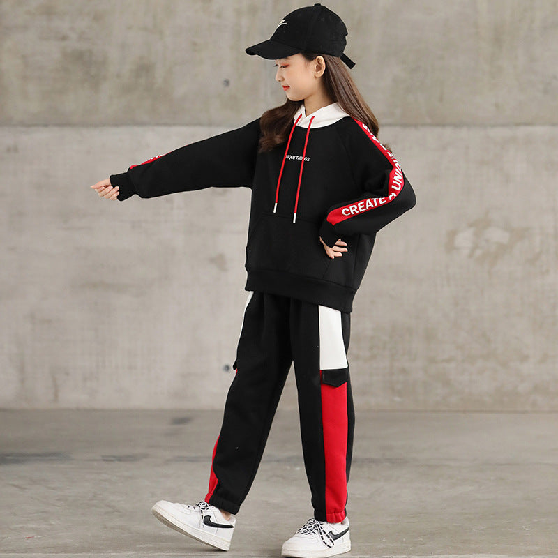 Sweater Girls' Sports Suit Children's Winter Children's Girl's Winter Clothes 2 Piece Set