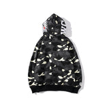 Shark Print Hoodie Men'S And Women'S Luminous Spot Camouflage Sweater