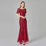 Daisy Buchanan Dress Spring Summer Slim-Fit Mesh Sequins Evening Dress