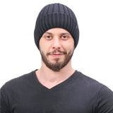 Men Winter Hats Fall/Winter plus Fluff Knitted Hat Men and Women Fashion Woolen Hat