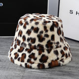 Leopard Fur Hat Autumn and Winter Fisherman Hat