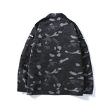 Shark Print Jacket Spring And Autumn Men'S Fashion Fashion Brand Camouflage Workwear Wind Coat Coat