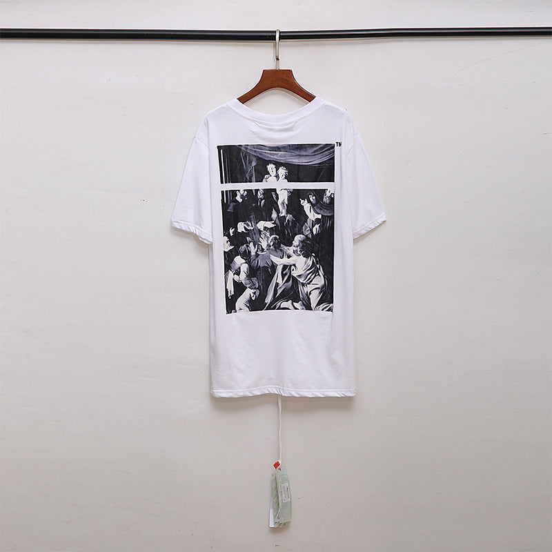 Caravaggio T Shirt Collar Short Sleeve Men and Women Couple T-shirt