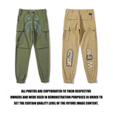 Shark Print Pant Men'S Shark Head Printed Ankle-Tied Overalls Trousers