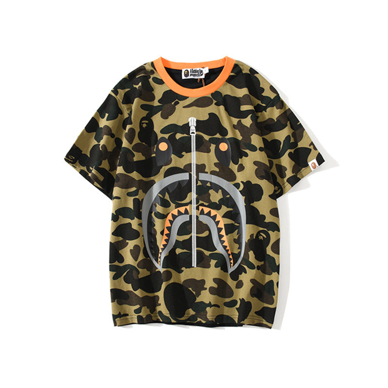 WGM Shirt Camouflage Stitching T-shirt Short Sleeve