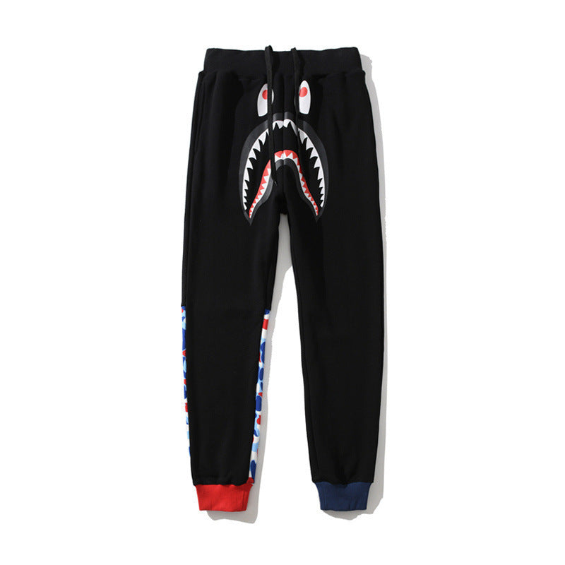 Shark Print Pant Spring And Autumn Men'S Color Matching Shark Trousers