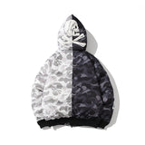 WGM Dressing Skull Camouflage Zipper Hooded Men's Cotton-Padded Coat