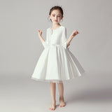 Princess Charlotte Flower Girl Dress Host Costume for Piano Performance White Princess Dress