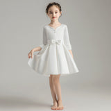 Princess Charlotte Flower Girl Dress Host Costume for Piano Performance White Princess Dress