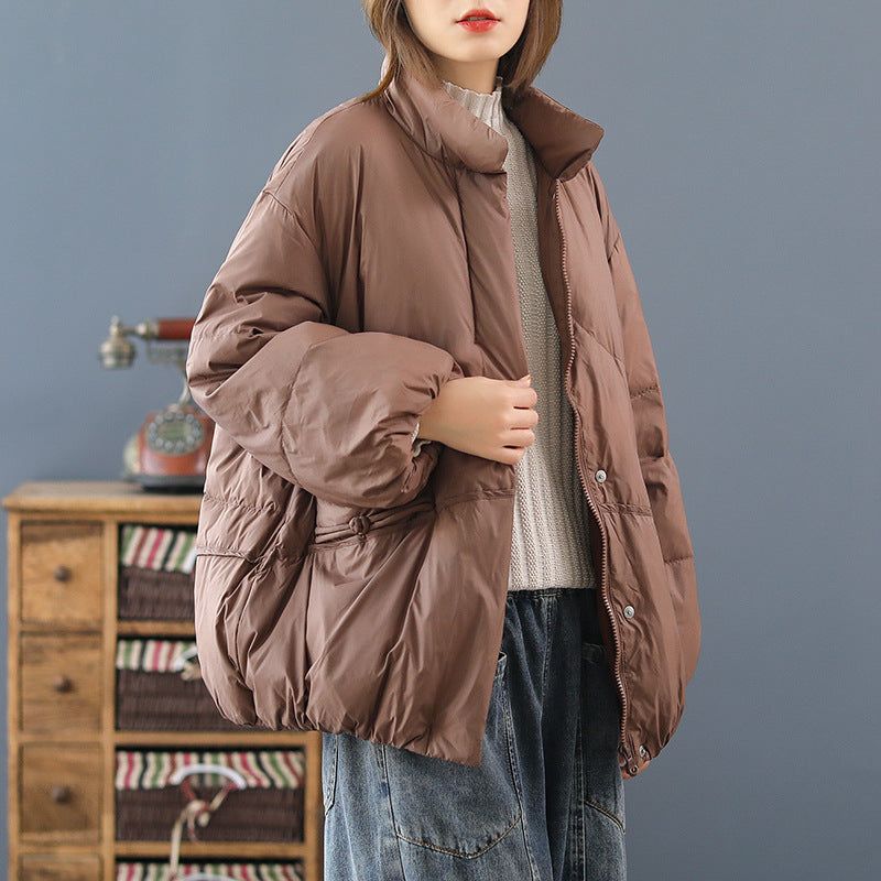 Women Winter Coats Puffer Jacket down Coat Loose Artistic down Jacket Women's Winter Clothes White Duck down Coat