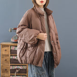 Women Winter Coats Puffer Jacket down Coat Loose Artistic down Jacket Women's Winter Clothes White Duck down Coat