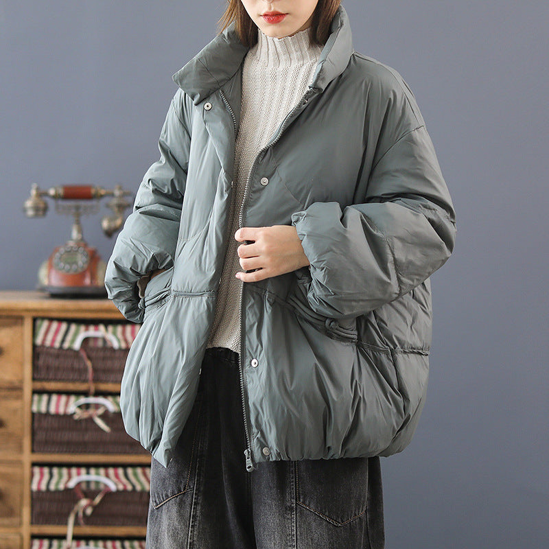 Women Winter Coats Puffer Jacket down Coat Loose Artistic down Jacket Women's Winter Clothes White Duck down Coat