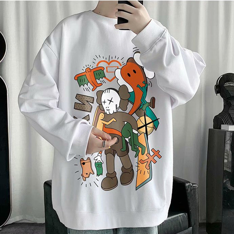 Men Sweatshirts Long Sleeve Men Hip Hop Loose Casual Sweatshirt
