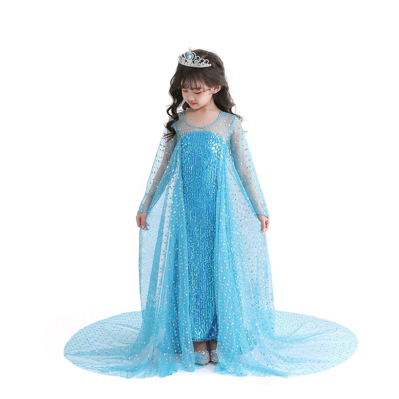Halloween Frozen Dress Toddler Halloween Frozen Short Sleeve Dress Female Elsa Children Princess Dress