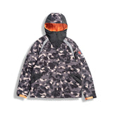 Shark Print Coat Autumn And Winter Men'S Casual Camouflage Shark Head Lightweight Warm Hooded Cotton Coat Jacket