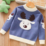 Boys Sweater Children's Autumn and Winter Knitting Pullover Christmas Deer Baby Sweater