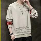 Men Sweatshirts Long-Sleeved T-shirt Men's Spring and Autumn Loose round Neck