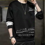 Men Sweatshirts Long-Sleeved T-shirt Men's Spring and Autumn Loose round Neck