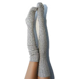 Winter Thick Knit Thigh High Socks Long Stockings Boot Autumn and Winter Twist Solid Color Stockings Knitted Knee Socks