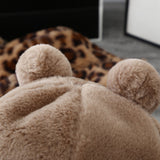 Leopard Fur Hat Fall/Winter Warm Fisherman Hat