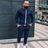 Men Tracksuit Spring and Autumn Fashion Gray, Long Sleeve Coat Casual Casual Men's Clothing