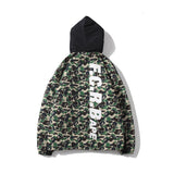 Shark Print Coat Fall Winter Men Camouflage Coat Cotton Coat Teenagers Winter Hooded Jacket