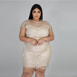 Nina Parker Black Dress Sequin Sexy Temperament plus Size Dress