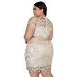 Nina Parker Black Dress Sequin Sexy Temperament plus Size Dress