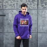 Men Graphic Hoodie Travisscott Cactusjack Male Velvet Padded Hooded Sweatshirt