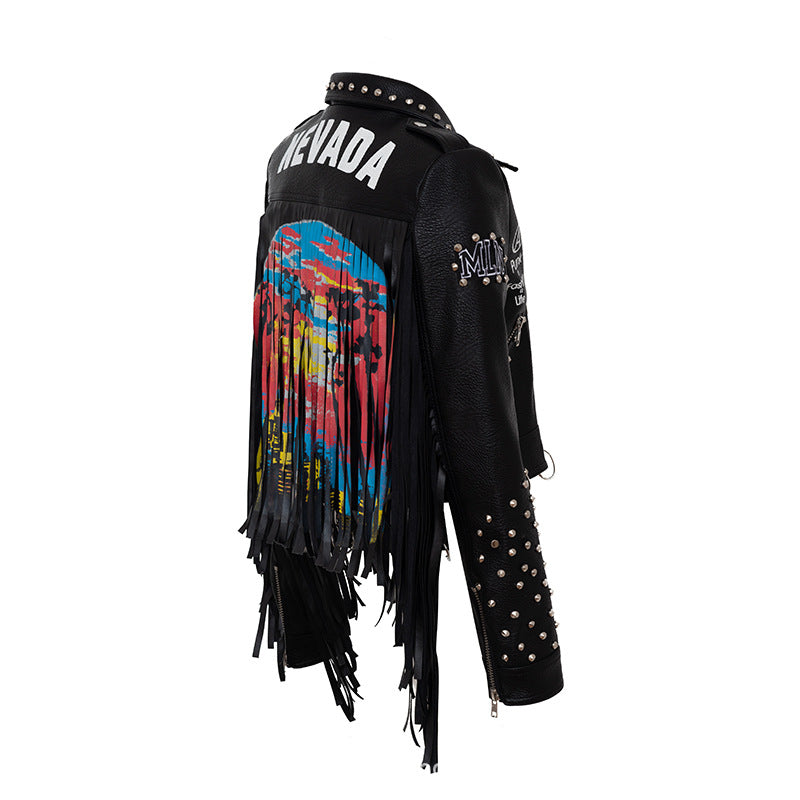 Women Leather Jacket Biker Motorcycle Coat Short Leather Jacket Autumn and Winter Coat
