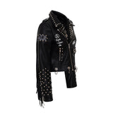 Women Leather Jacket Biker Motorcycle Coat Short Leather Jacket Autumn and Winter Coat
