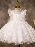 Princess Charlotte Flower Girl Dress White Summer Children's  Birthday Dress