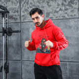 Men Graphic Hoodie Fashion Casual Men Velvet Padded Hooded Sweatshirt
