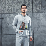 Men Graphic Hoodie Fashion Casual Men Velvet Padded Hooded Sweatshirt