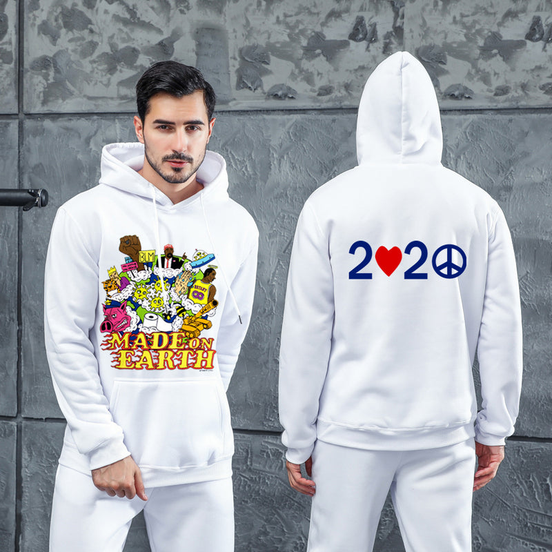 Men Graphic Hoodie Autumn and Winter Long Sleeve Men's Printed Cotton Hooded Men's Sweater Casual Men's Clothing