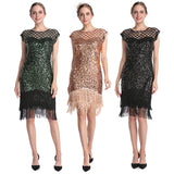 1920S Dress Women's Sexy Dress Fashion plus Size Pearl Embroidery Sequins