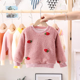 Girl Pullover Sweaters Autumn and Winter Cartoon Velvet Padded Thickened Sweater