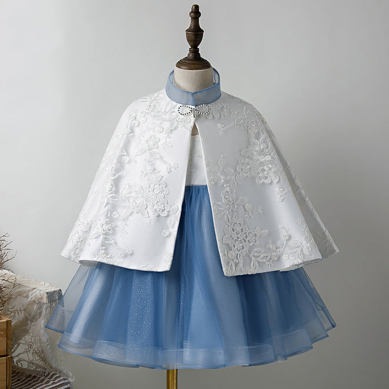 Princess Charlotte Flower Girl Dress Children's Autumn and Winter Baby Birthday Model Catwalk Princess Dress