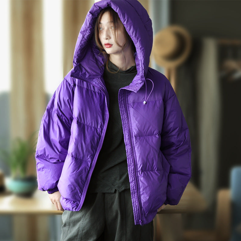 Women Winter Coats Puffer Jacket Down Coat White Duck Down Coat Female Hooded Long Sleeve Warm Winter Lightweight Down Jacket