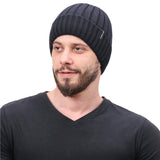 Men Winter Hats Fall/Winter plus Fluff Knitted Hat Men and Women Fashion Woolen Hat