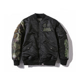 Shark Print Coat Autumn And Winter Fashion Brand Camouflage Sleeve Thickened Men'S Casual Cotton-Padded Clothes Coat