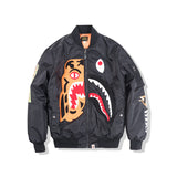 Shark Print Coat Golden Autumn And Winter Men And Women Teenagers Fashionable Cotton Coat Jacket Coat Cotton-Padded Jacket